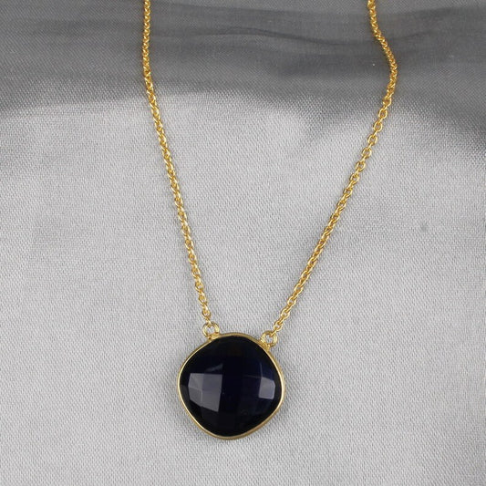 Iolite Gemstone Gold Plated Necklace