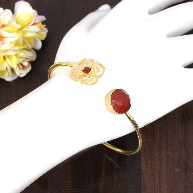 Carnelian Gemstone Bar Bangle