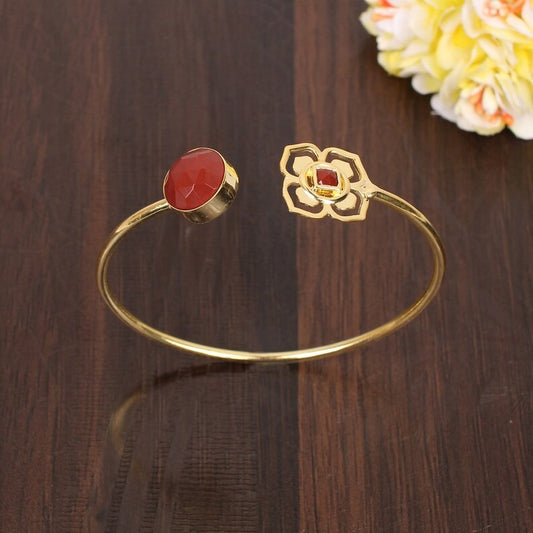 Carnelian Gemstone Bar Bangle