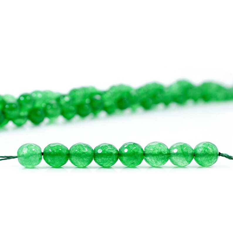 14 INCH Natural Green Agate Rondelle Faceted Beads