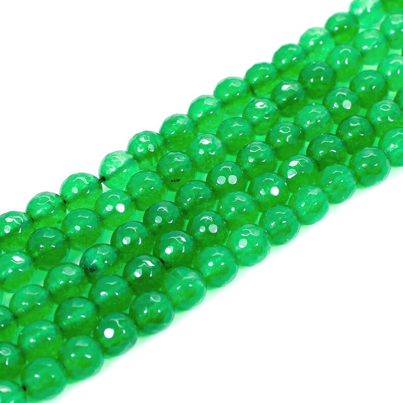 14 INCH Natural Green Agate Rondelle Faceted Beads