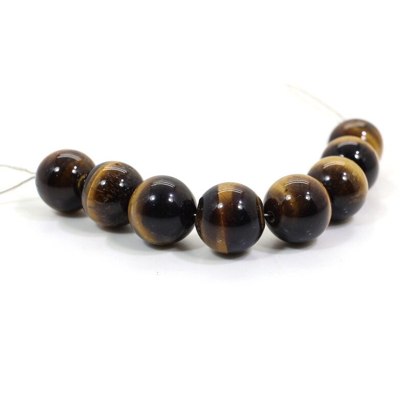 Natural Tiger Eye Round Smooth Beads