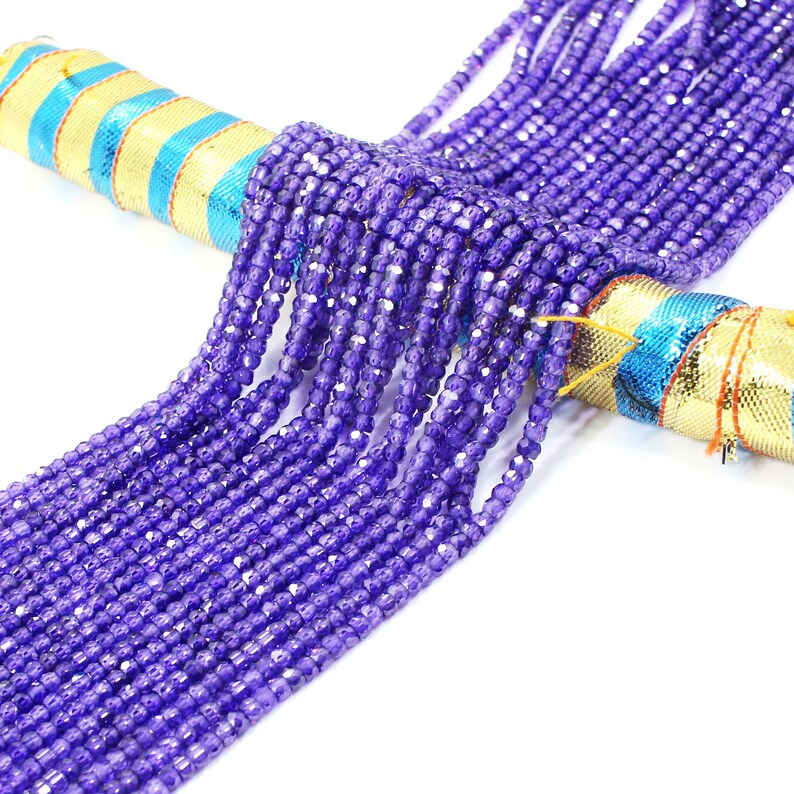 Purple Cubic Zirconia Beads