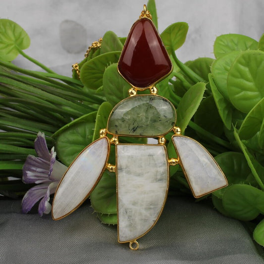 Multi-Gemstone Handmade Brass  Necklace