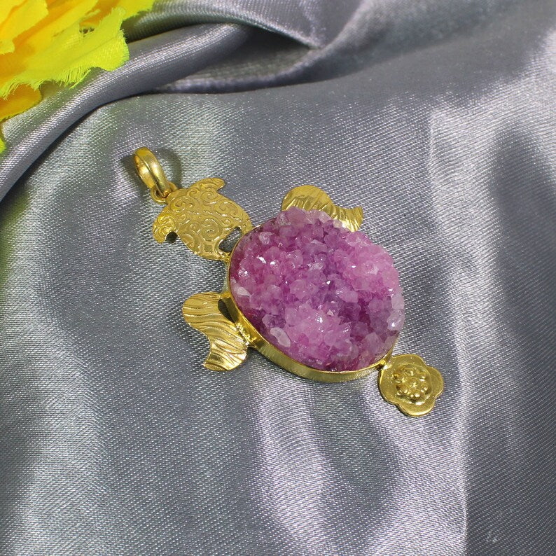 Pink Druzy Pendant