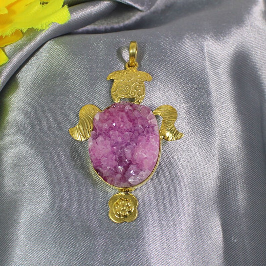 Pink Druzy Pendant