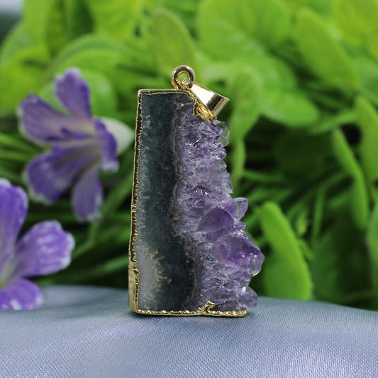 Amethyst Druzy Gemstone Pendant