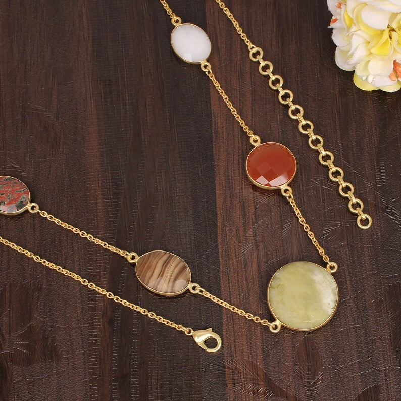 Sparkling Web Jasper Designer Necklace