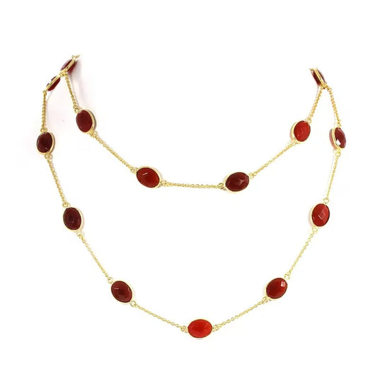 Red Onyx Gemstone Necklace