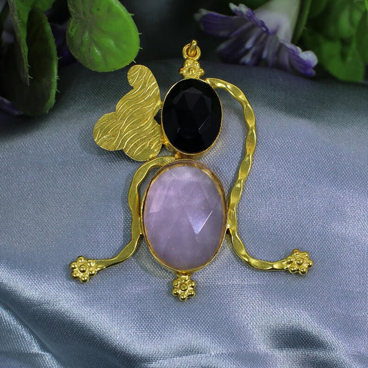 Rose Quartz & Black Onyx Pendant