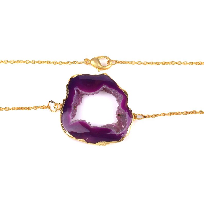 Purple Window Druzy Necklace