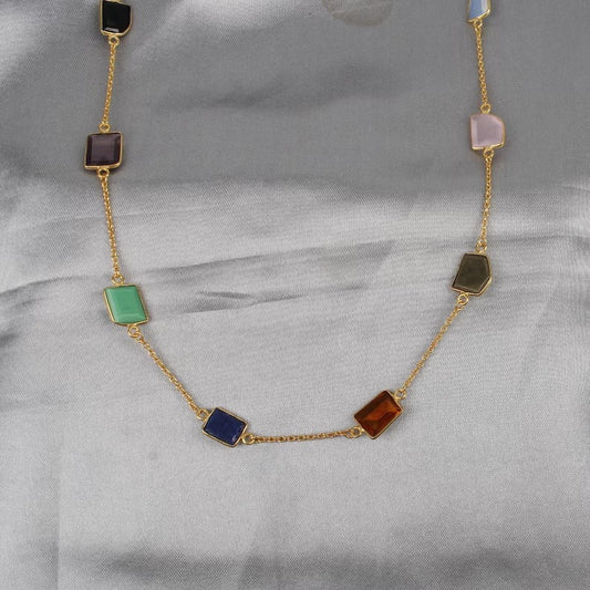 Women Multi Gemstone Necklace