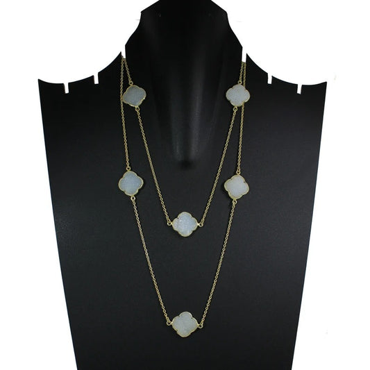 White Druzy Necklace