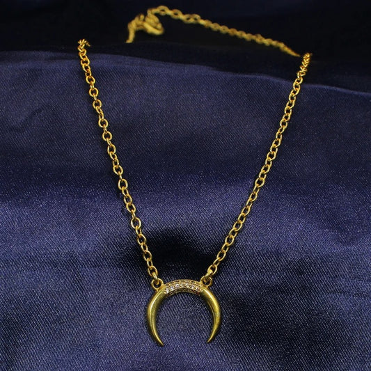 Half Crescent Moon Necklace