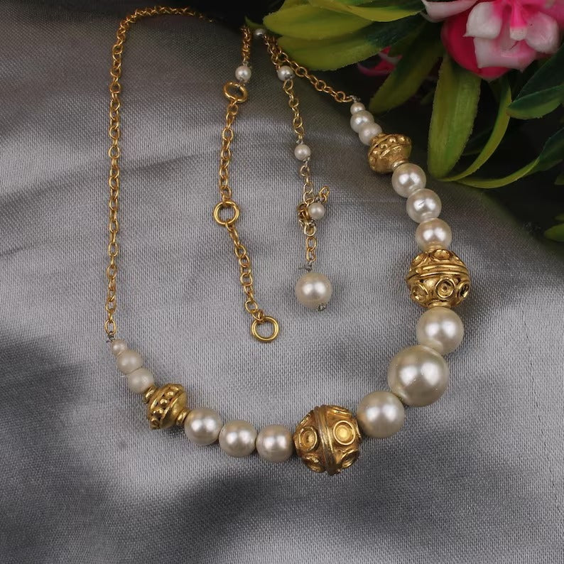 Pearl Brass Necklace