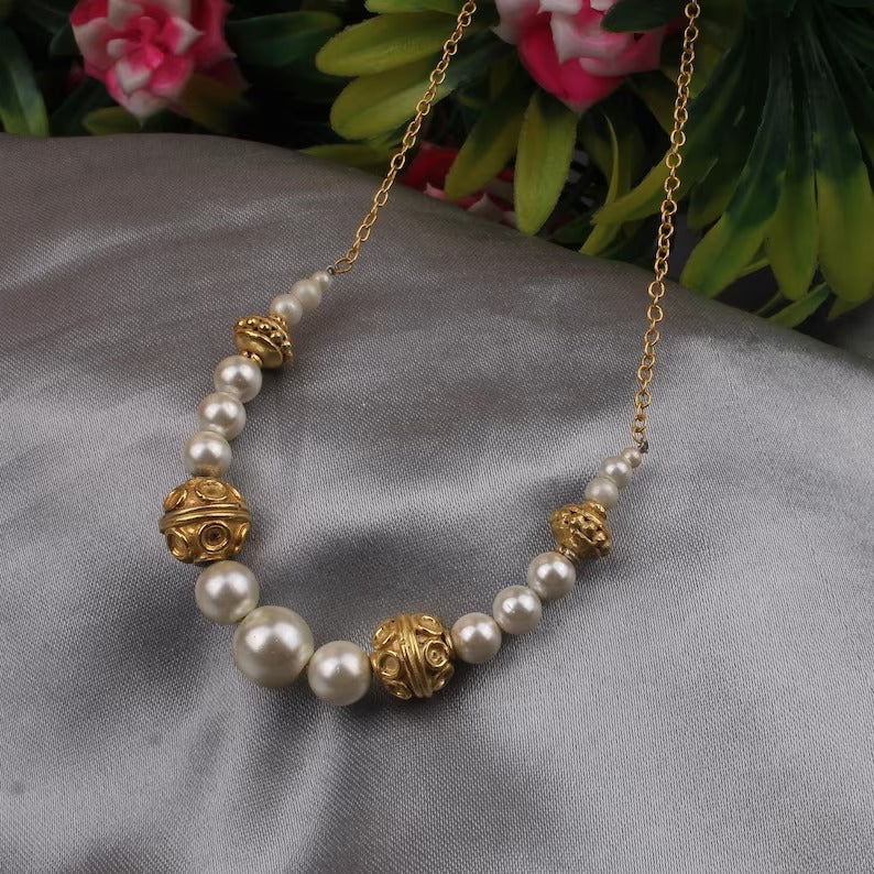 Pearl Brass Necklace