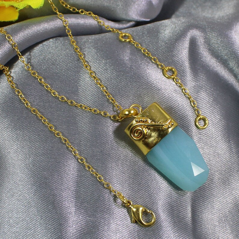 Aqua Chalcedony Necklace