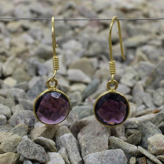 Purple Amethyst Gemstone Earrings