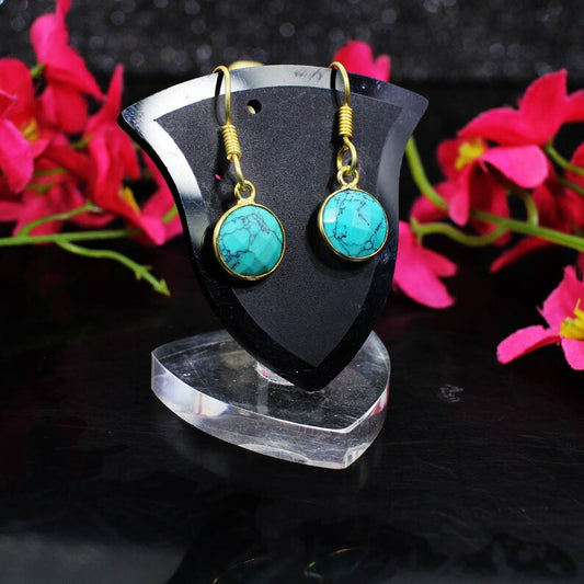 Turquoise Women Brass Earrings