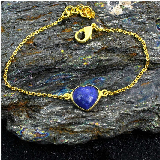 Heart Lapis Lazuli Gemstone Bracelet