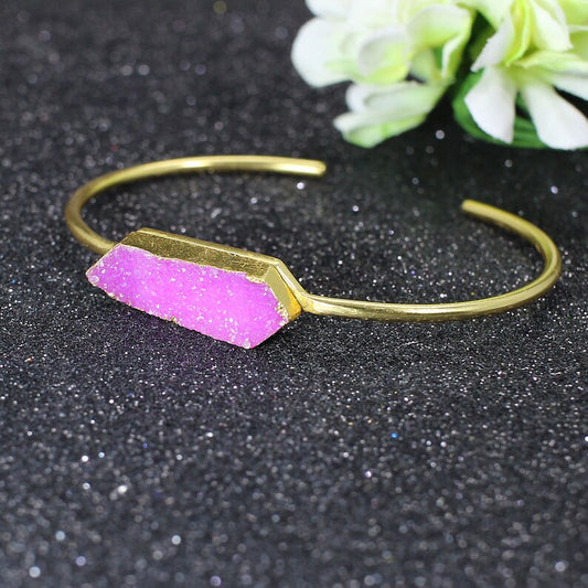 Pink Druzy Dainty Bangle