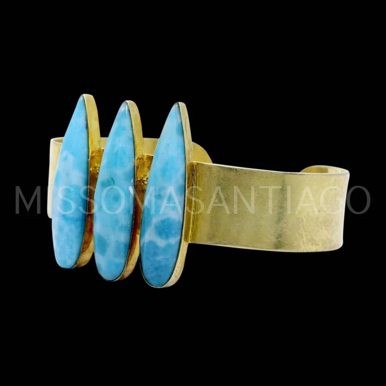 Synthetic Larimar Gemstone Bangle