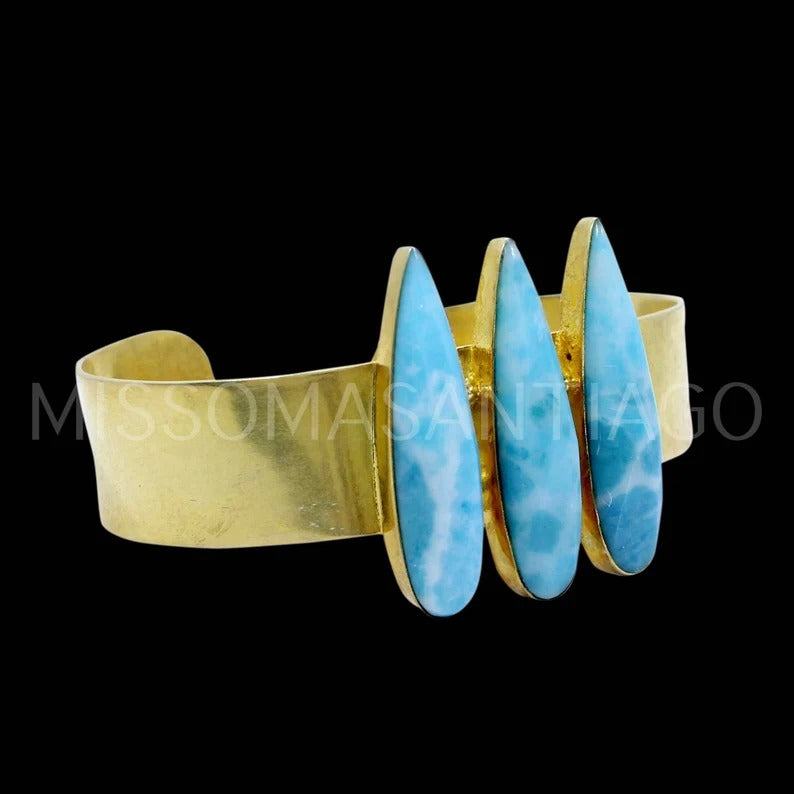 Synthetic Larimar Gemstone Bangle