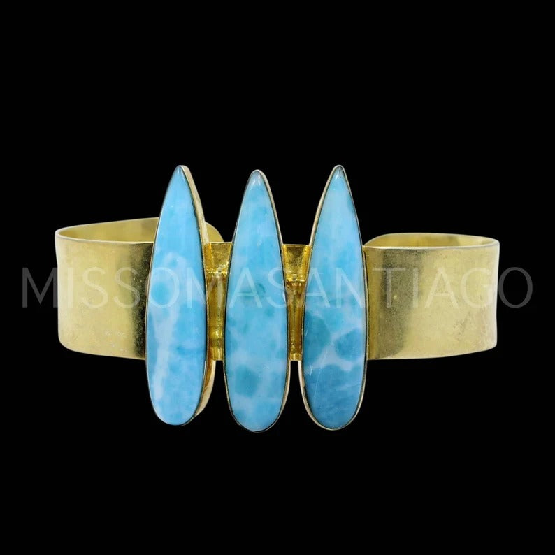 Synthetic Larimar Gemstone Bangle