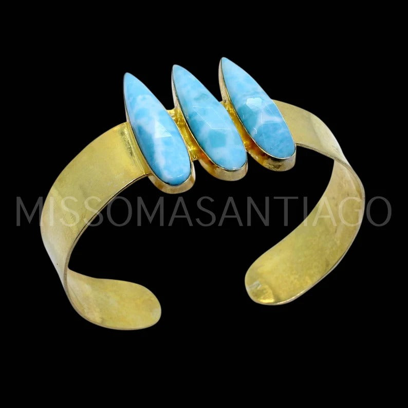 Synthetic Larimar Gemstone Bangle