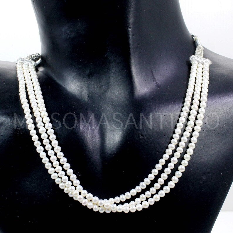 White Pearl Beads Necklace