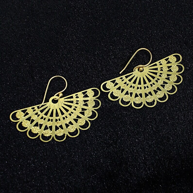 Gold Plated Brass Filigrees Earrings