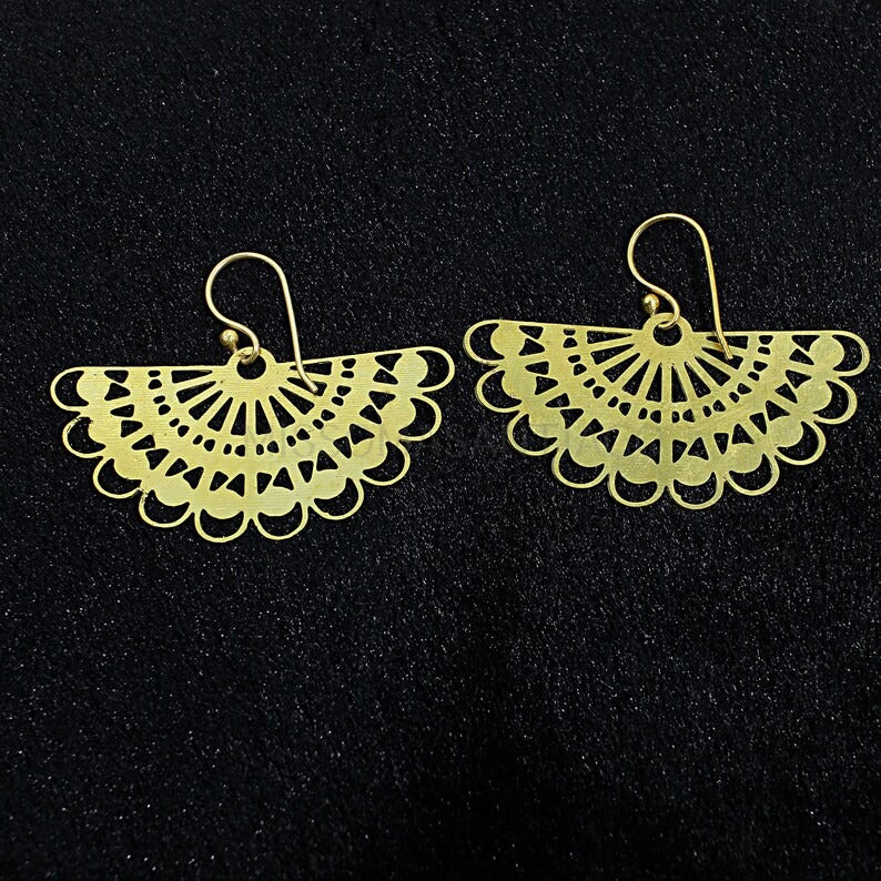 Gold Plated Brass Filigrees Earrings