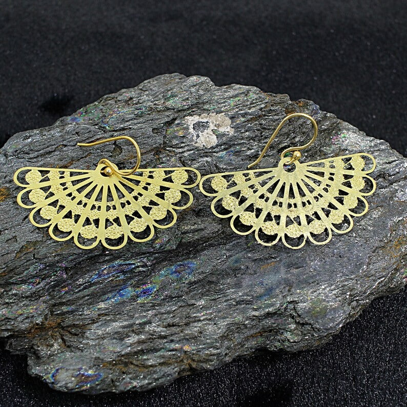 Gold Plated Brass Filigrees Earrings