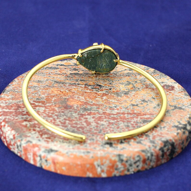 Bloodstone Gold PLated Brass Bangle