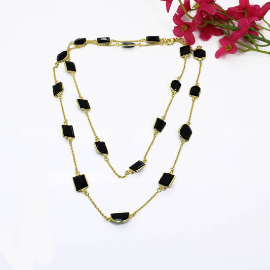 Handmade Black Onyx Gemstone Necklace