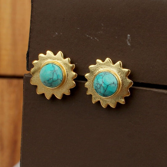 925 Sterling Silver Turquoise Stud Earrings