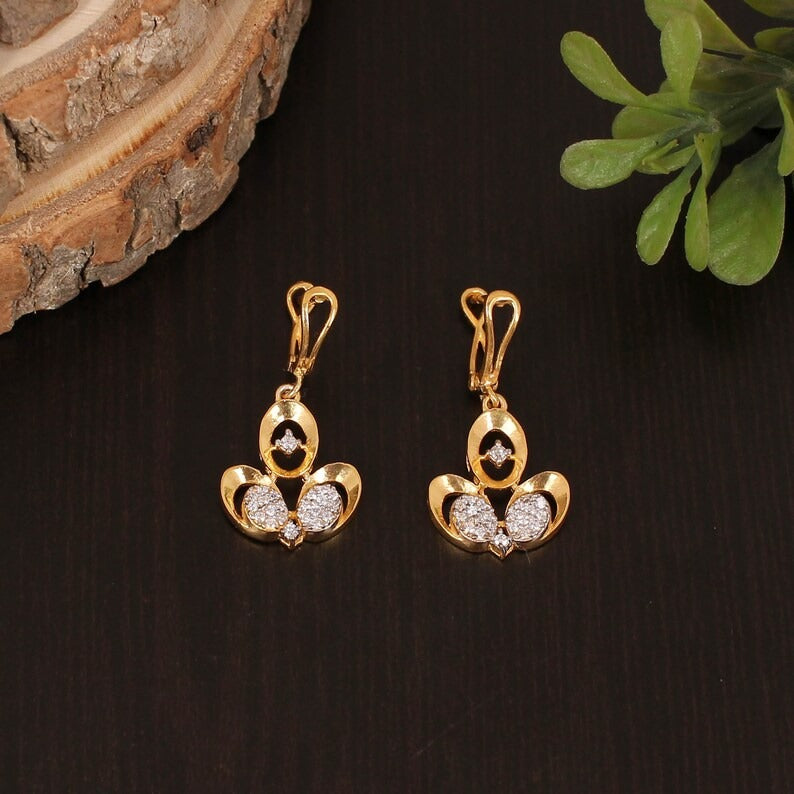 925 Sterling Silver Gold Plated Dangle & Drop Earring