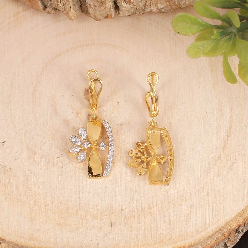 925 Sterling Silver Gold Plated Dangle & Drop Earring