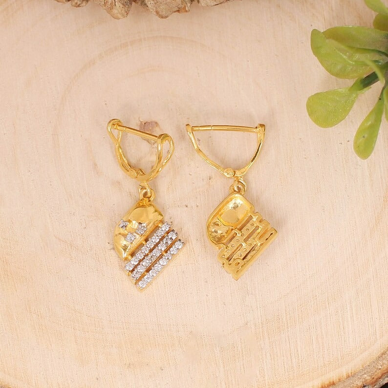 925 Sterling Silver Gold Plated Dangle & Drop Earring