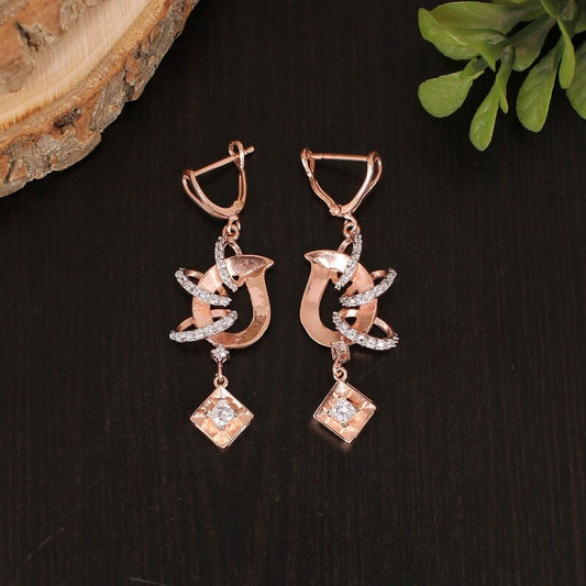 925 Sterling Silver White Cz Stone Dangle & Drop Earrings