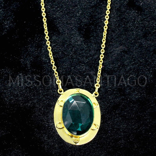 Apatite Hydro Gemstone  Brass .Necklace