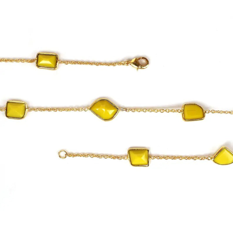 Yellow Chalcedony Gemstone Necklace