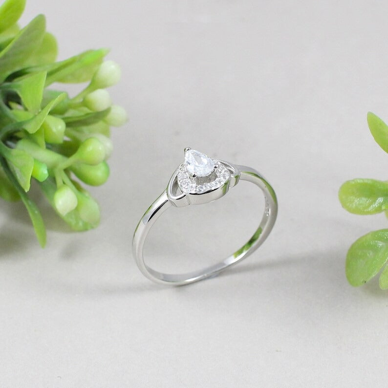 92.5 Sterling Silver Cubic Zirconia Handmade Ring