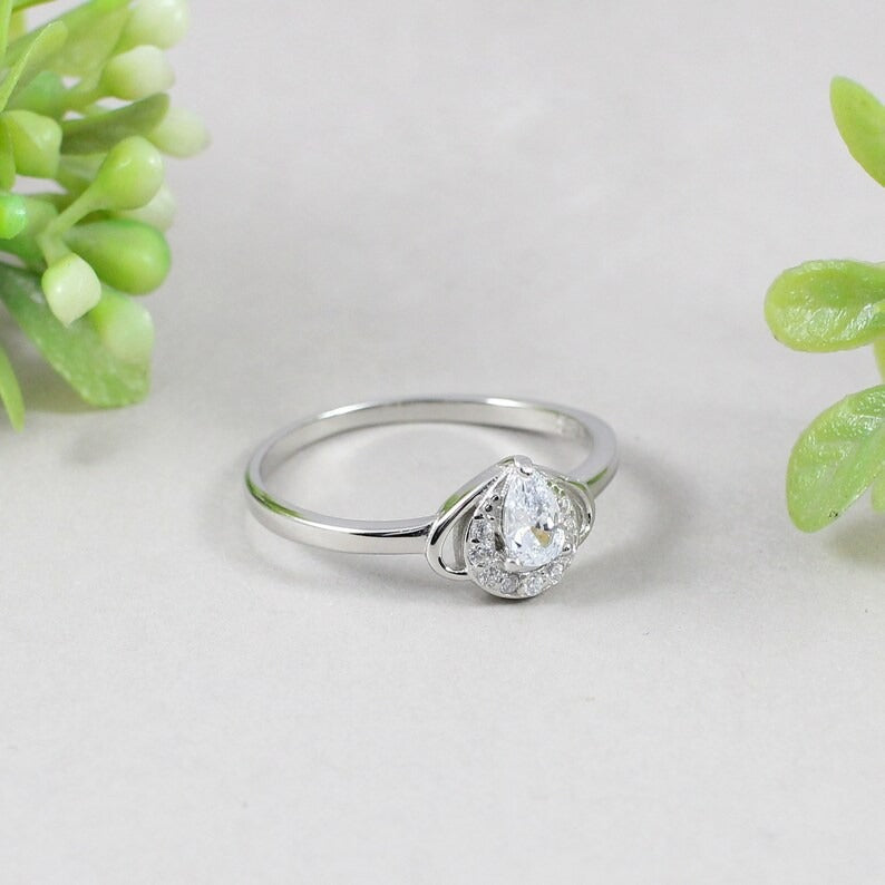 92.5 Sterling Silver Cubic Zirconia Handmade Ring