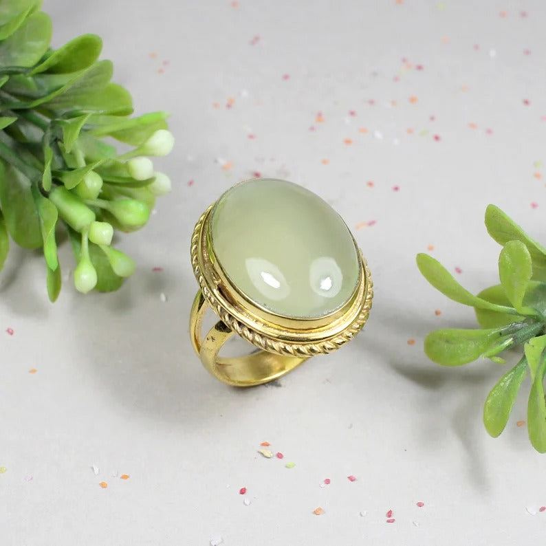 925 Sterling Silver Lemon Hydro Gemstone Handmade Ring