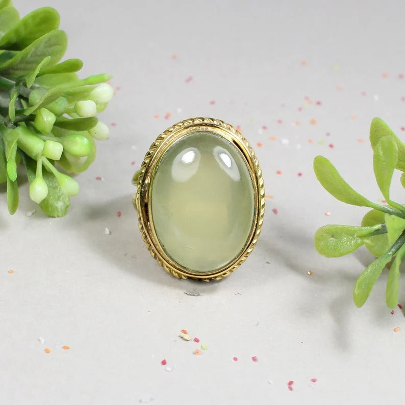 925 Sterling Silver Lemon Hydro Gemstone Handmade Ring