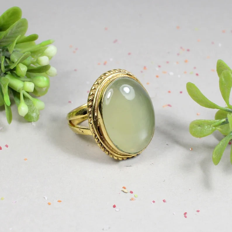 925 Sterling Silver Lemon Hydro Gemstone Handmade Ring