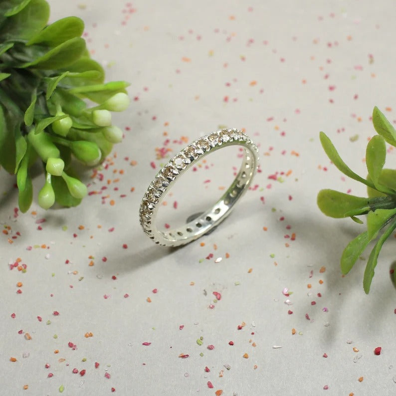 92.5 Sterling Silver Champagne Quartz Ring