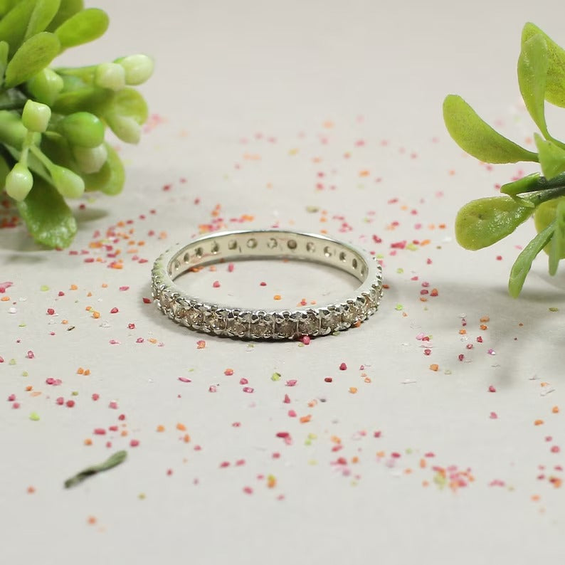 92.5 Sterling Silver Champagne Quartz Ring