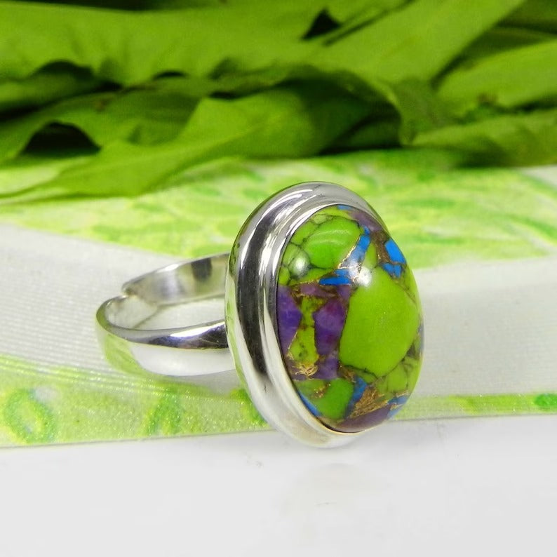 925 Sterling Silver Oval Turquoise Ring